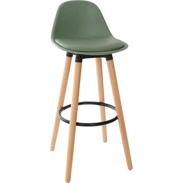Atmosphera Maxon Barstoel met voetsteun - 40x43x100cm - Groen