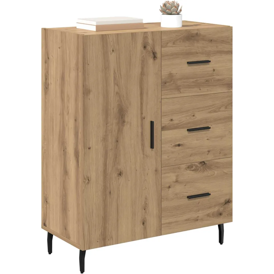 vidaXL Dressoir Artisan Eiken 69,5 x 34 x 90 cm Bruin