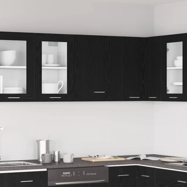 vidaXL Hangkast Zwart Eiken 50 x 31 x 60 cm Bewerkt hout