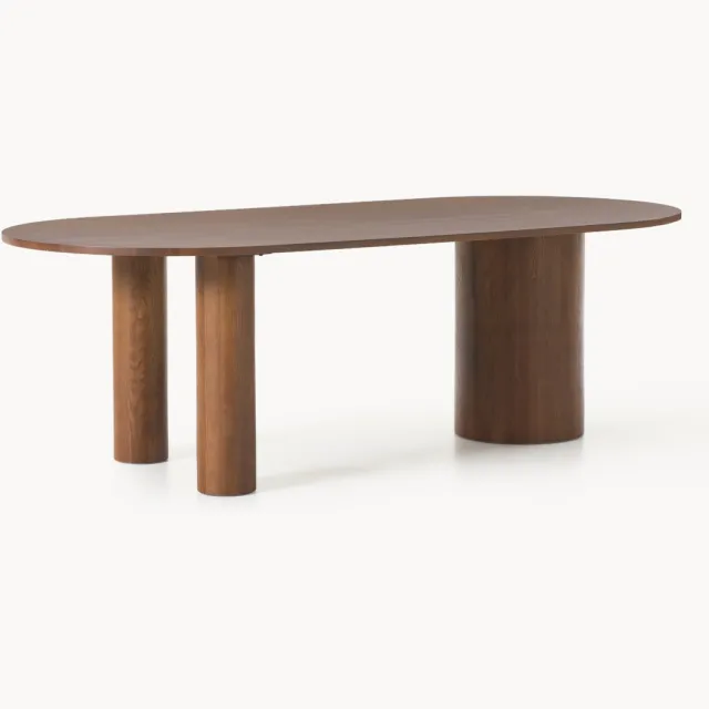 Westwing Collection Ovale eettafel Dunia van eikenhout, in verschillende formaten Bruin