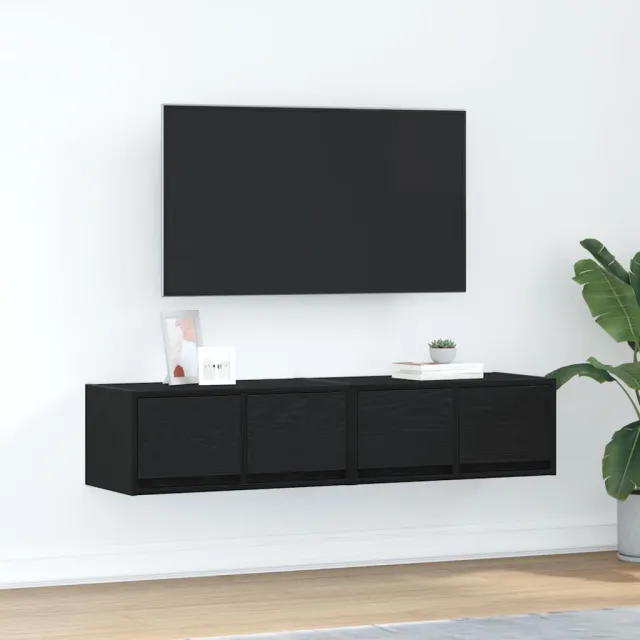 vidaXL Tv-kasten 60x31x25,5 cm spaanplaat zwart eikenkleurig, foto 2