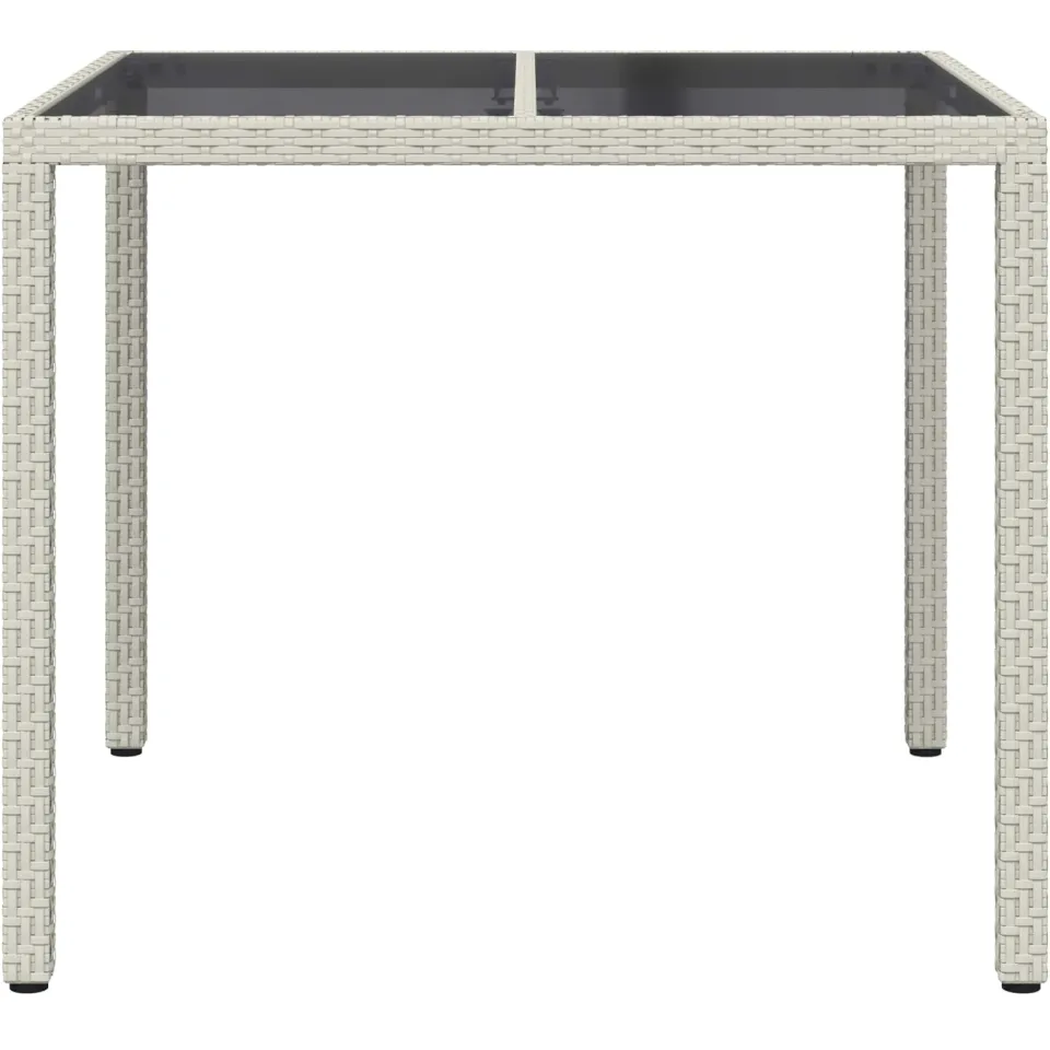 vidaXL Tuinstafel Wit 90 x 90 x 75 cm poly rattan