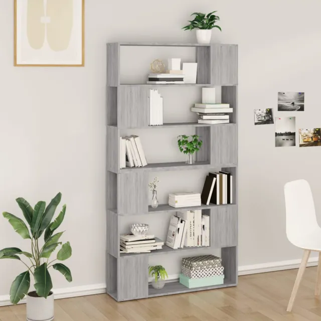 vidaXL Boekenkast/kamerscherm 100x24x188 cm grijs sonoma eikenkleurig, foto 2