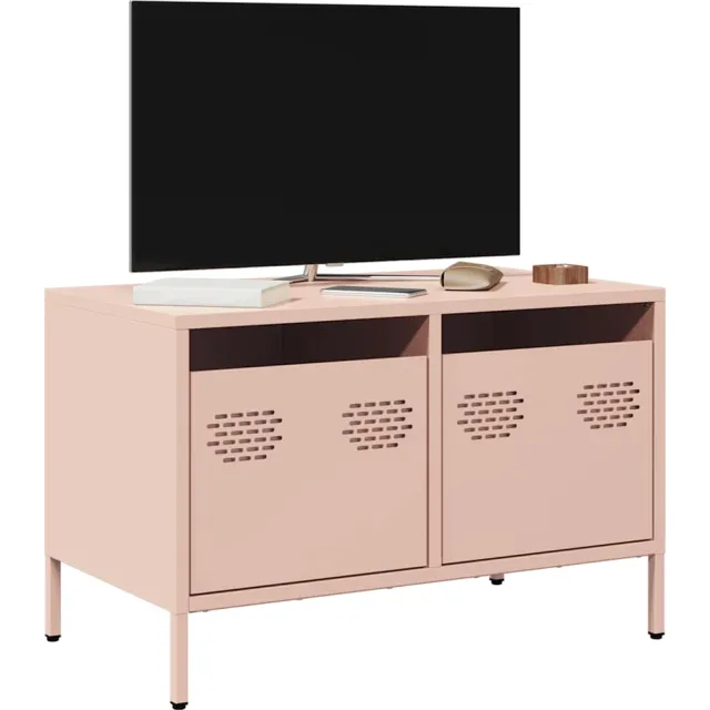 vidaXL Tv-meubel 68x39x43,5 cm koudgewalst staal roze