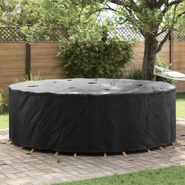 vidaXL Meubelhoes 279 x 279 x 71 cm 600D Oxford Stof Rond Waterdicht Zwart