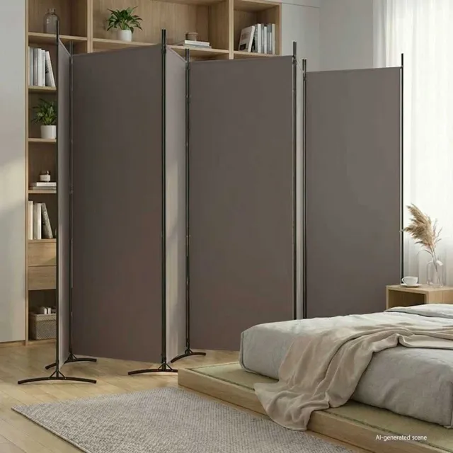 vidaXL Kamerscherm met 6 panelen 520x180 cm stof antracietkleurig, foto 2