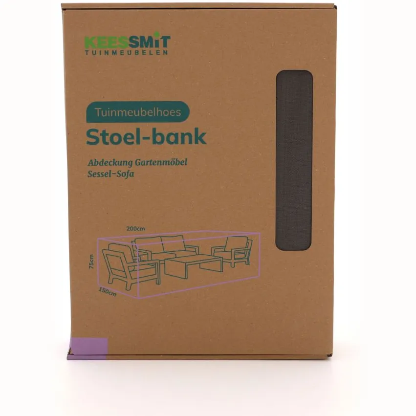 Kees Smit Collectie Kees Smit Tuinmeubelhoes stoel-bank loungeset 200x150x75cm grijs, foto 2