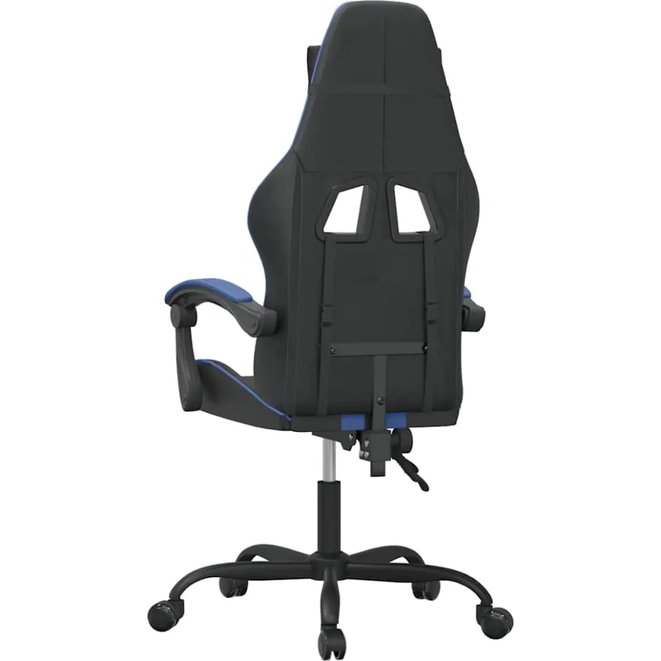 vidaXL Gamestoel draaibaar kunstleer zwart en blauw, foto 4