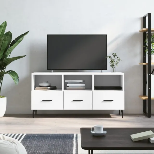 vidaXL Tv-meubel 102x36x50 cm bewerkt hout wit, foto 2