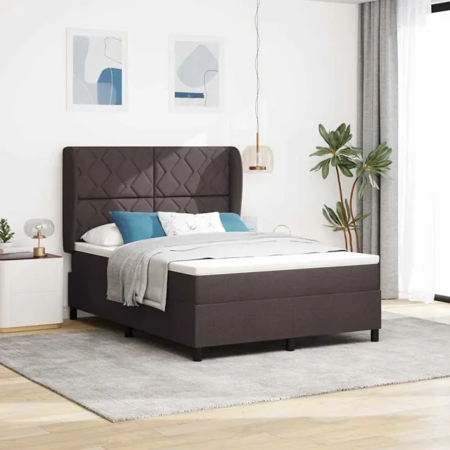 vidaXL Boxspring bed met hoofdeinde Donkerbruin 160 x 200 cm Stof