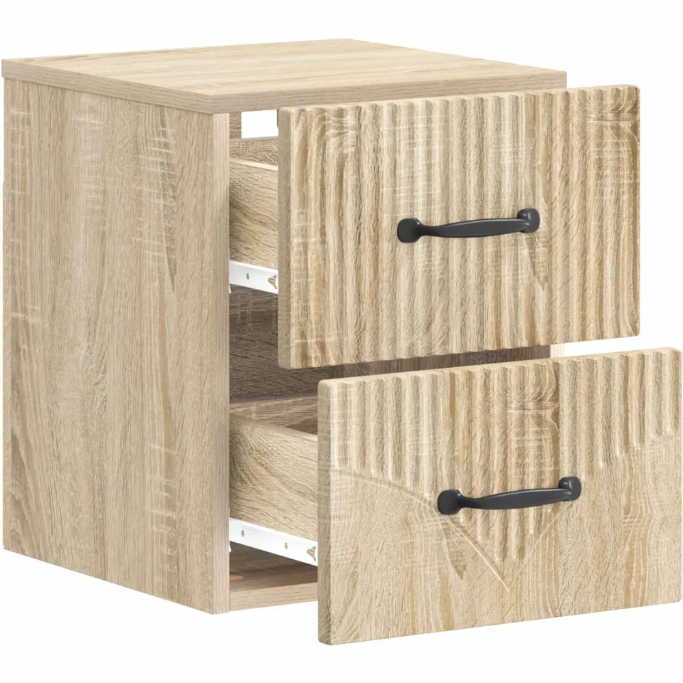 vidaXL Wandbeugel Bedkast Sonoma Eiken 34,5 x 33 x 40 cm Bewerkt hout, foto 4