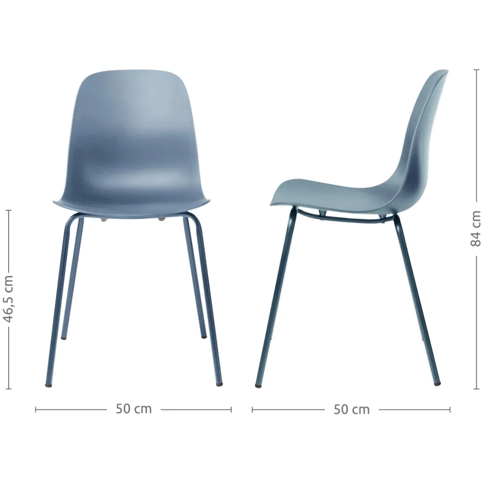 Lisomme Suus kunststof eetkamerstoel blauw, foto 3