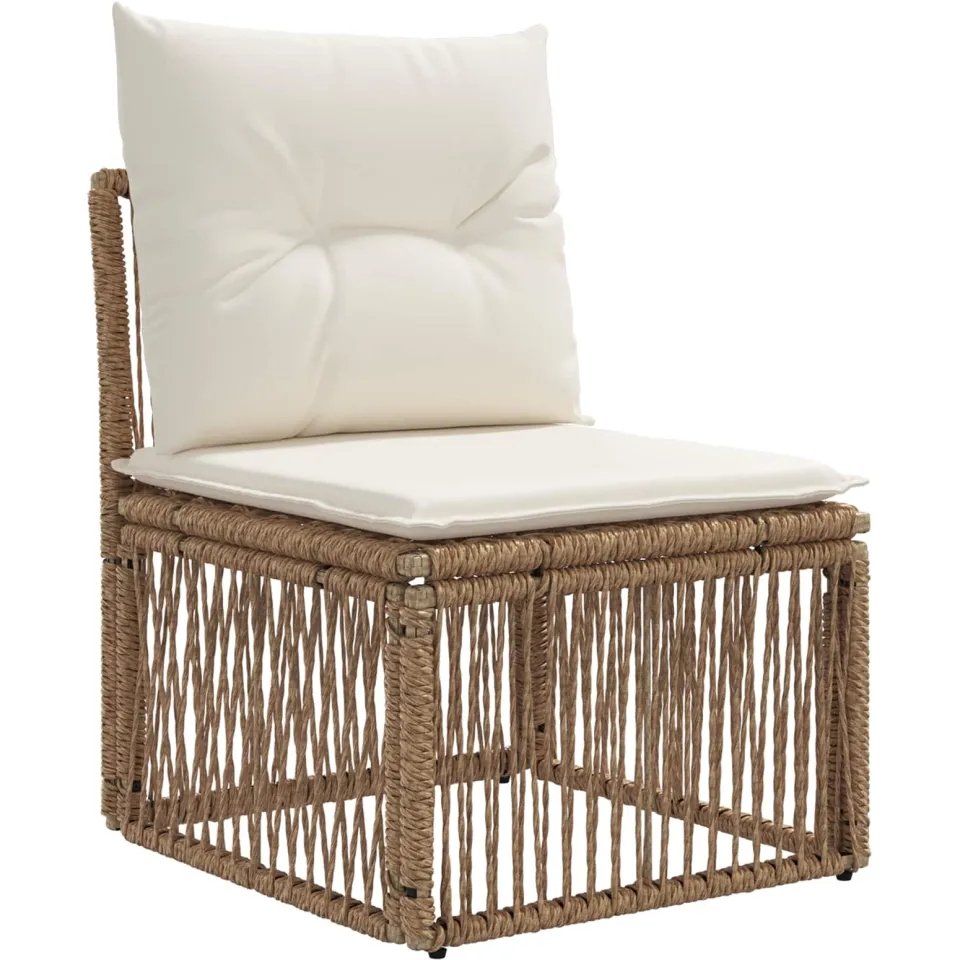 vidaXL Tuinbankenset 4 st 4-zits Beige poly rattan