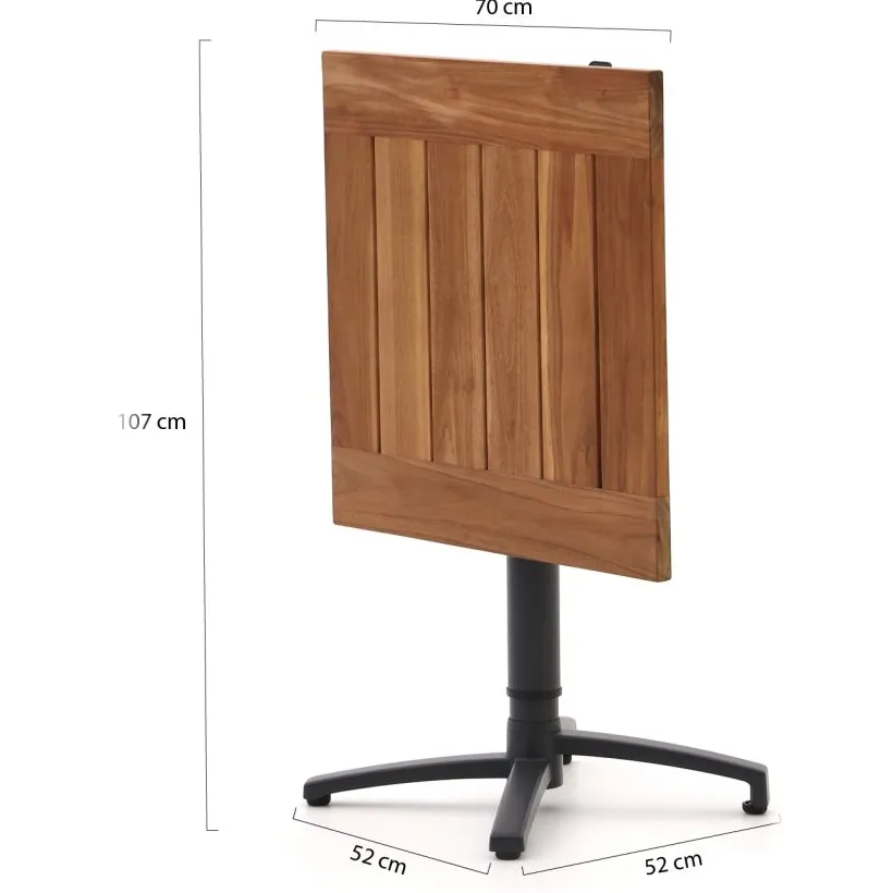 Bellagio tuinmeubelen Bellagio Canzo klaptafel 70x70x75/110cm verstelbaar bruin, foto 3