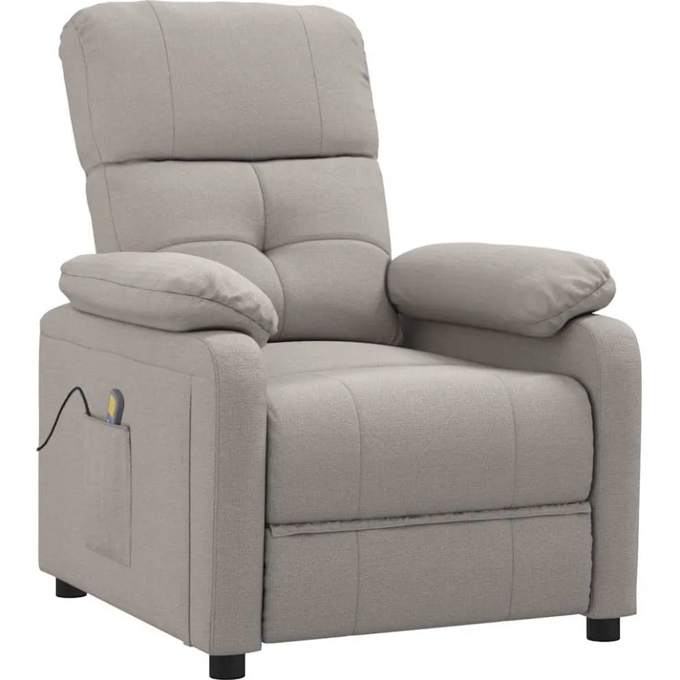 vidaXL Massagestoel stof taupe, foto 3