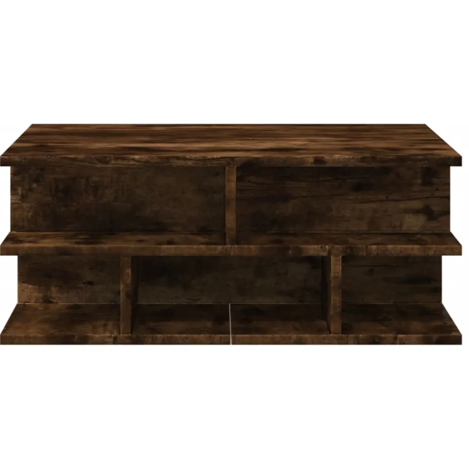 vidaXL Salontafel 70x70x29 cm bewerkt hout gerookt eikenkleurig, foto 4