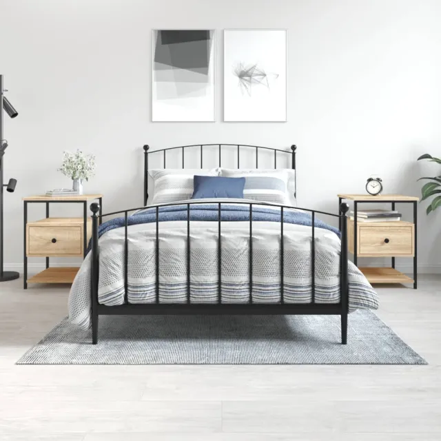 vidaXL Nachtkastjes 2 st 40x42x56 cm bewerkt hout sonoma eikenkleurig, foto 2