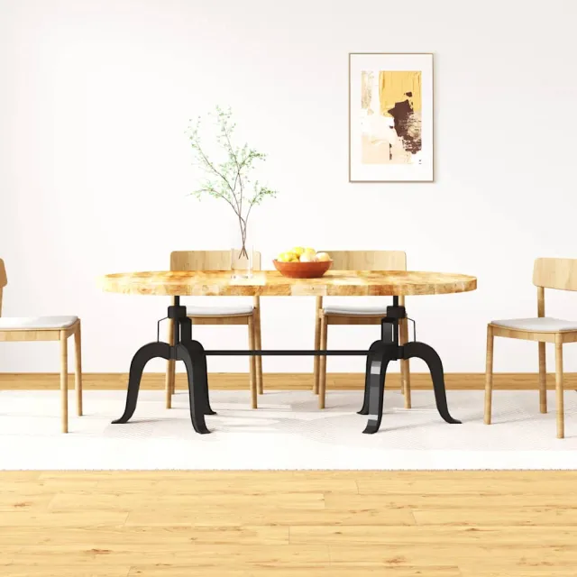 vidaXL Eettafel 180 cm massief mangohout en staal Bruin