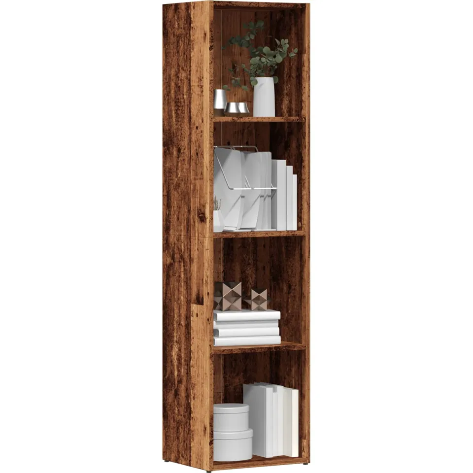 vidaXL Boekenkast oud houten 36x30x143 cm bewerkt hout Bruin
