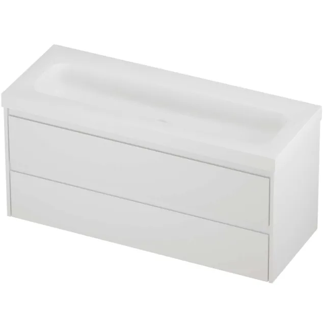 Proline Haga Badmeubelset Polystone Mezza Enkel 120x46x58 cm Mat White Mat Wit
