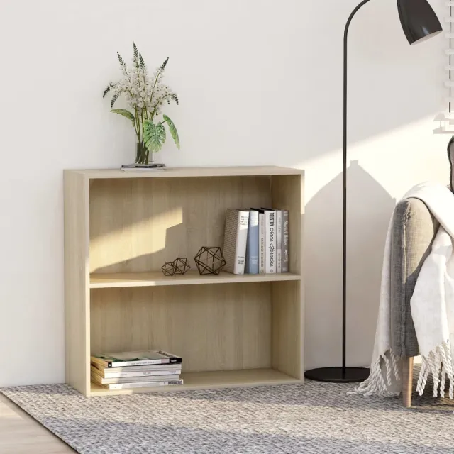 vidaXL Boekenkast 80x30x76,5 cm bewerkt hout sonoma eikenkleurig, foto 2