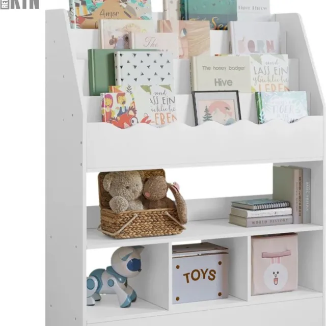 KTN® Boekenkast - Speelgoedkast - Opbergkast - Kinderkamer - Babykamer - Montessori - Boekenrek - Boekenplank - 6 Laags - Wit
