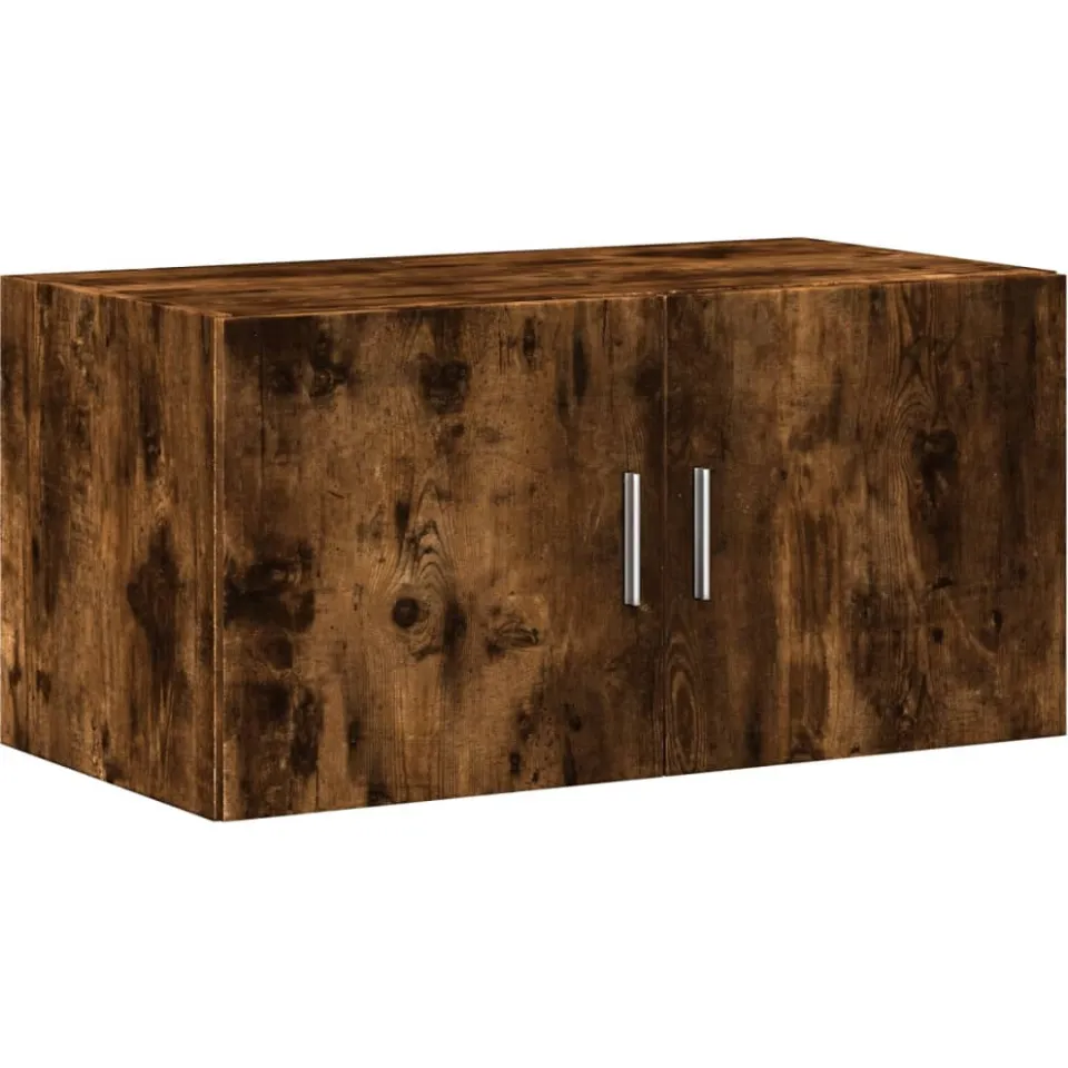 vidaXL Wandkast 80x42,5x40 cm bewerkt hout gerookt eikenkleurig Bruin