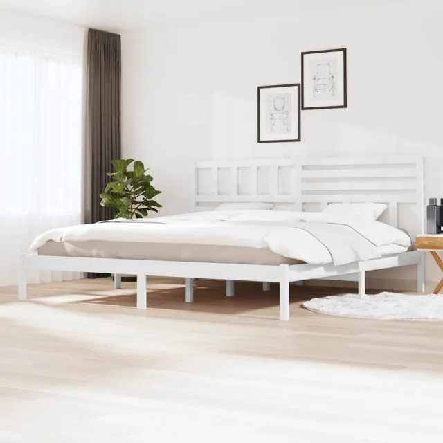 vidaXL Bedframe massief grenenhout wit 200x200 cm