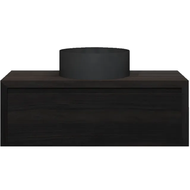 Gliss Design Badkamermeubelset Gliss Ares 120 cm Met Waskom Met 1 Lade Charcoal Zwart