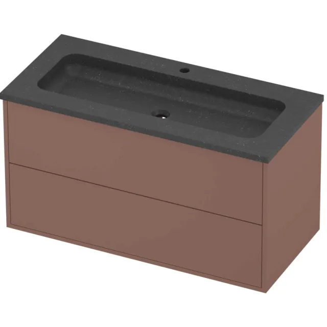Proline Rollo Badmeubelset Hardsteen Elegant 1 Kraangat 100x46x54 cm Blue Stone Beauty Blush Rosé Goud