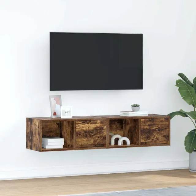 vidaXL Tv-meubelen 2 st 60x31x25,5 cm bewerkt hout gerookt eikenkleur, foto 2
