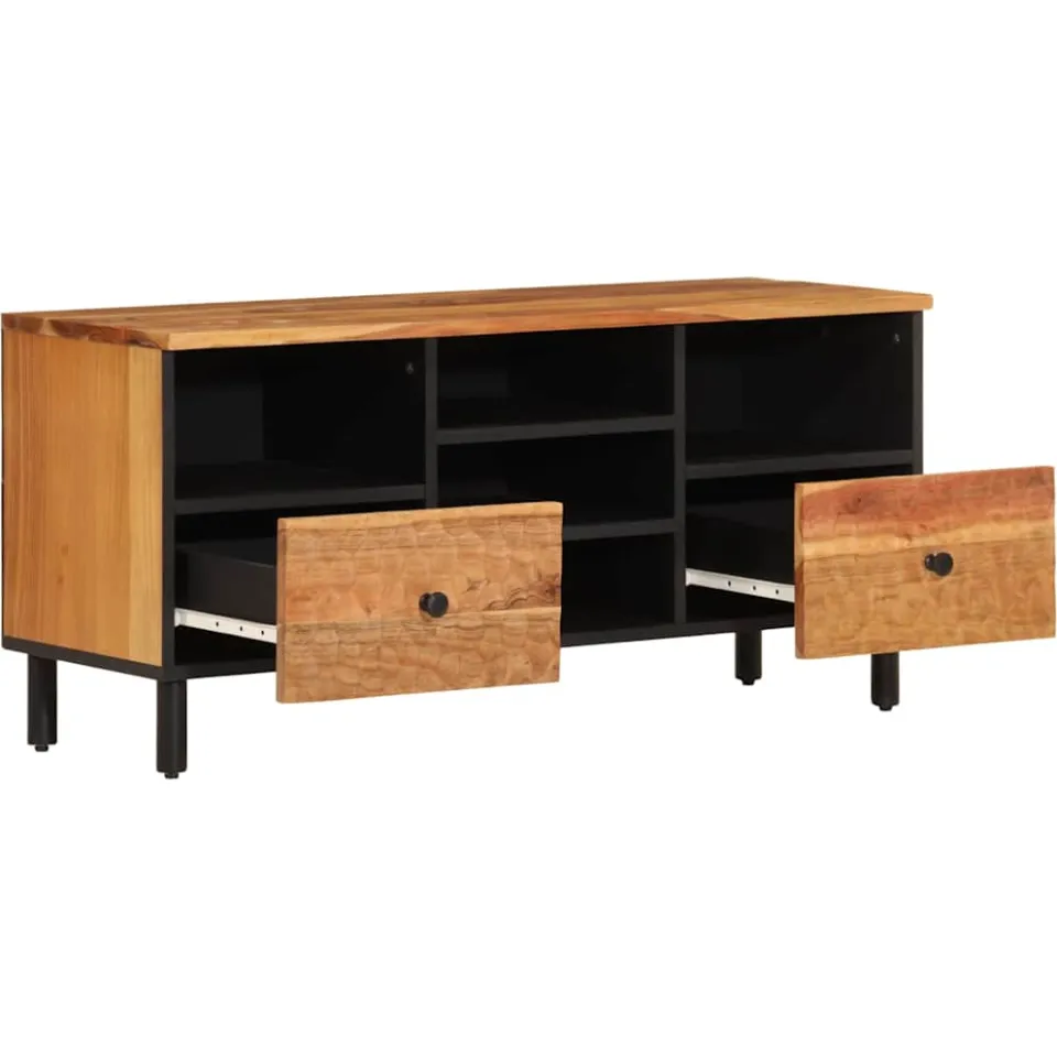vidaXL Tv-meubel 100x33x46 cm massief acaciahout bruin, foto 4