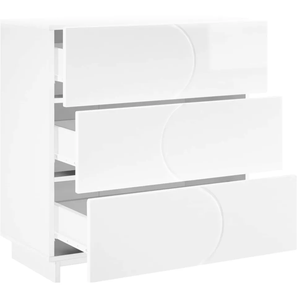 vidaXL Dressoir Hoogglans Wit 70 x 38 x 75 cm Bewerkt hout