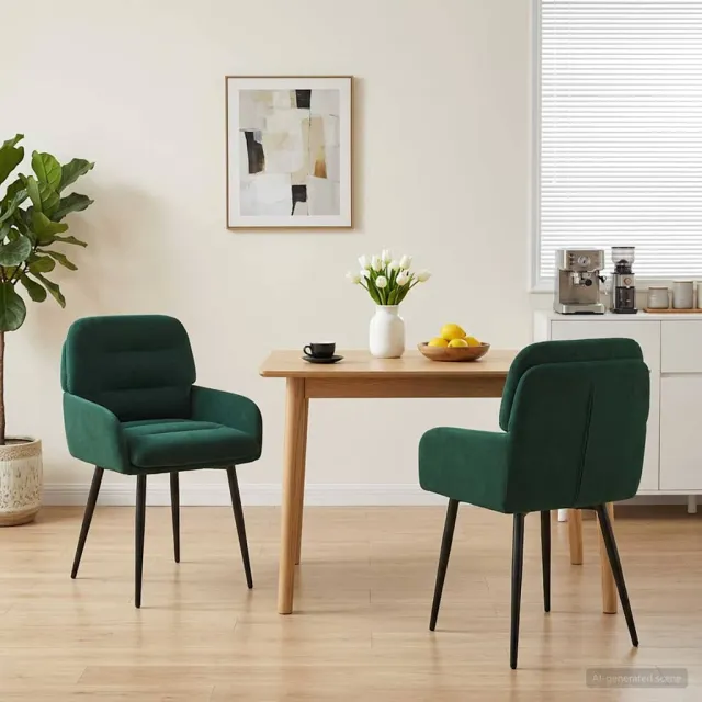 vidaXL Eettafelstoelen 2 st fluweel Donkergroen 59 x 59,5 x 90 cm