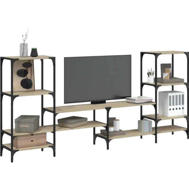 vidaXL Tv-meubel 206,5x28,5x95 cm bewerkt hout sonoma eikenkleurig Bruin