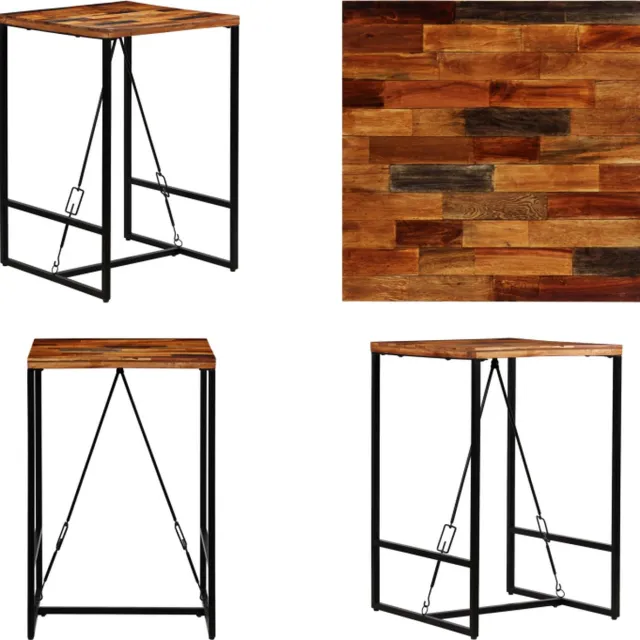 vidaXL Bartafel - 70x70x106 - cm - massief - gerecycled - hout Bruin