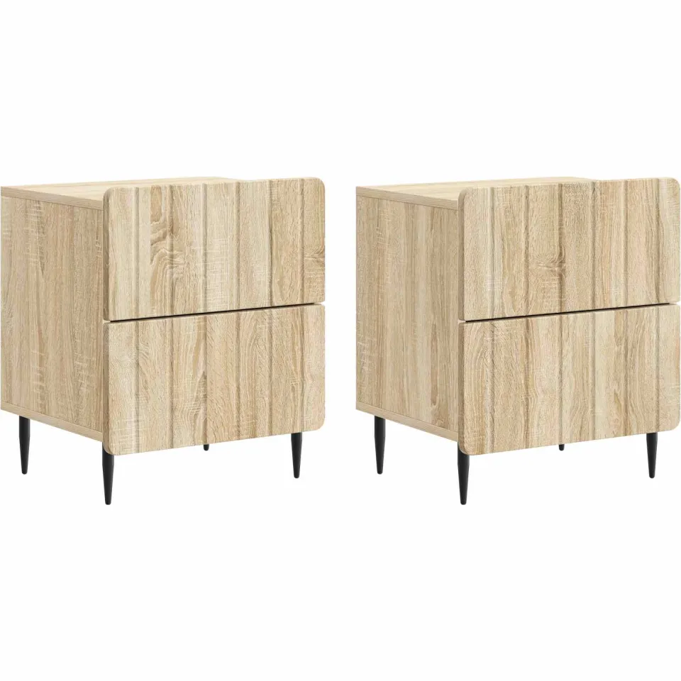 vidaXL Nachtkastje 2 st Sonoma Eiken 43 x 34,5 x 49,5 cm Bewerkt hout, foto 3