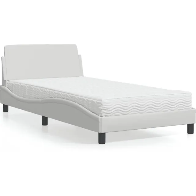 vidaXL Bed met matras "Dover" kunstleer wit 100x200 cm