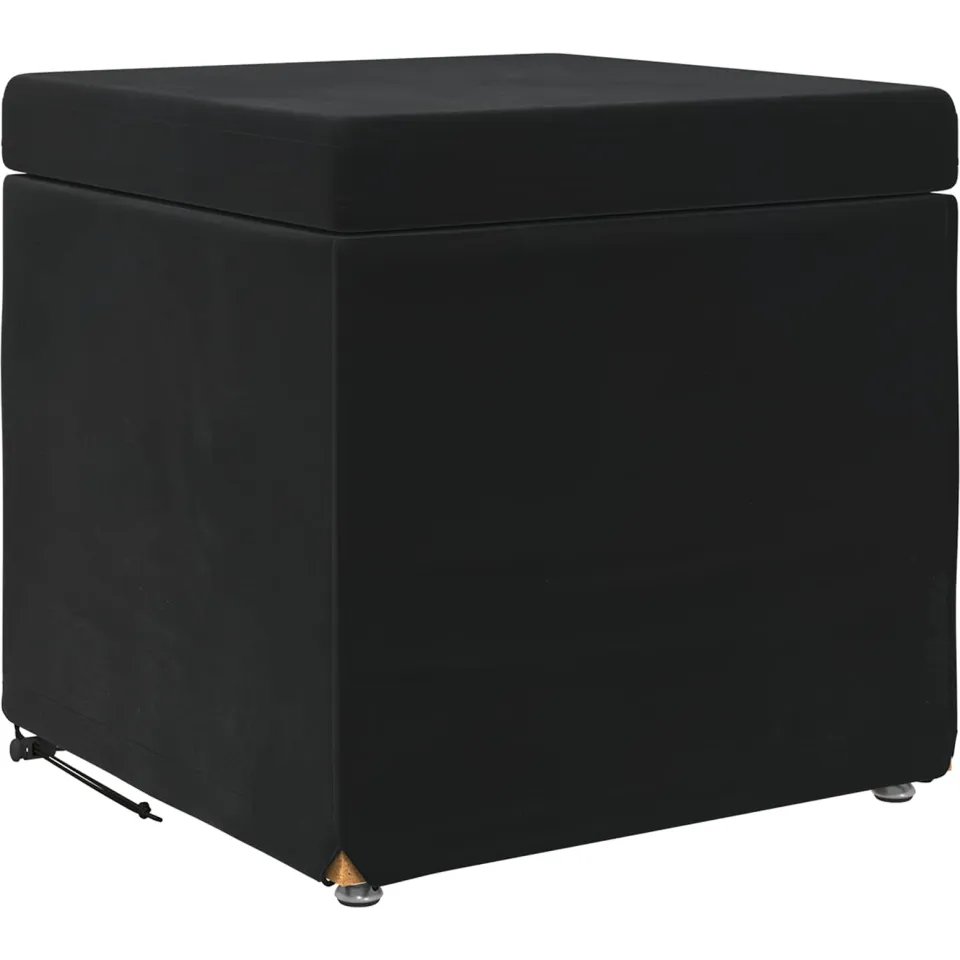 vidaXL Kruk Zwart 41 x 41 x 40 cm Velvet en Gefabriceerd Hout