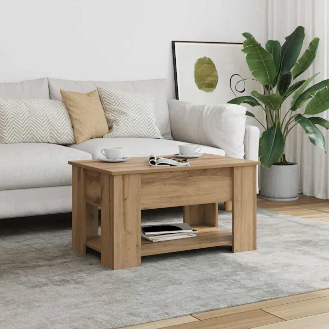 vidaXL Salontafel 79x49x41 cm bewerkt hout artisanaal eikenkleur Bruin