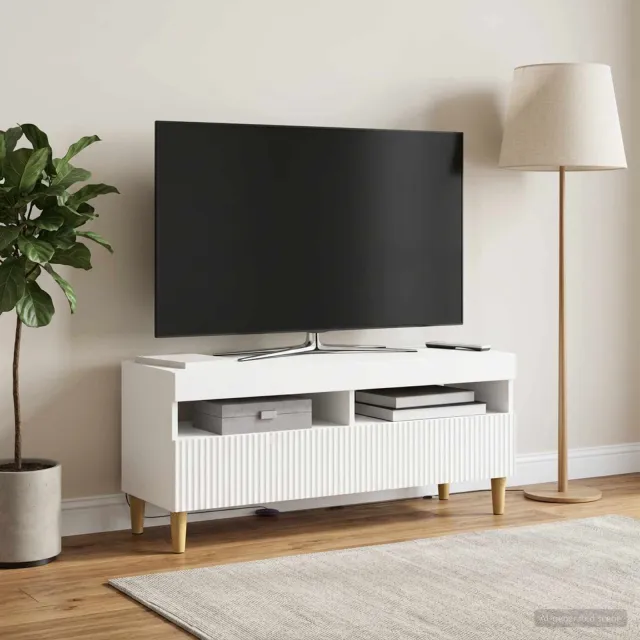vidaXL LED tv-meubel ARNHEM 100 x 35 x 43 cm Wit Bewerkt hout, foto 2