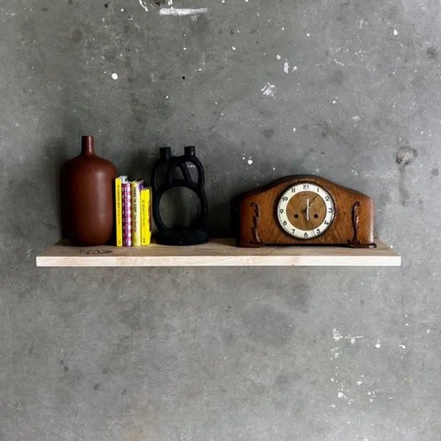 GoudmetHout Zwevende Wandplank Industrieel - 200 x 30 cm Muurplank - Licht Eiken Hout - Decoratie Wandrek & Boekenrek - Hangplank Keuken - Floating Wall Shelf met Blinde Montage