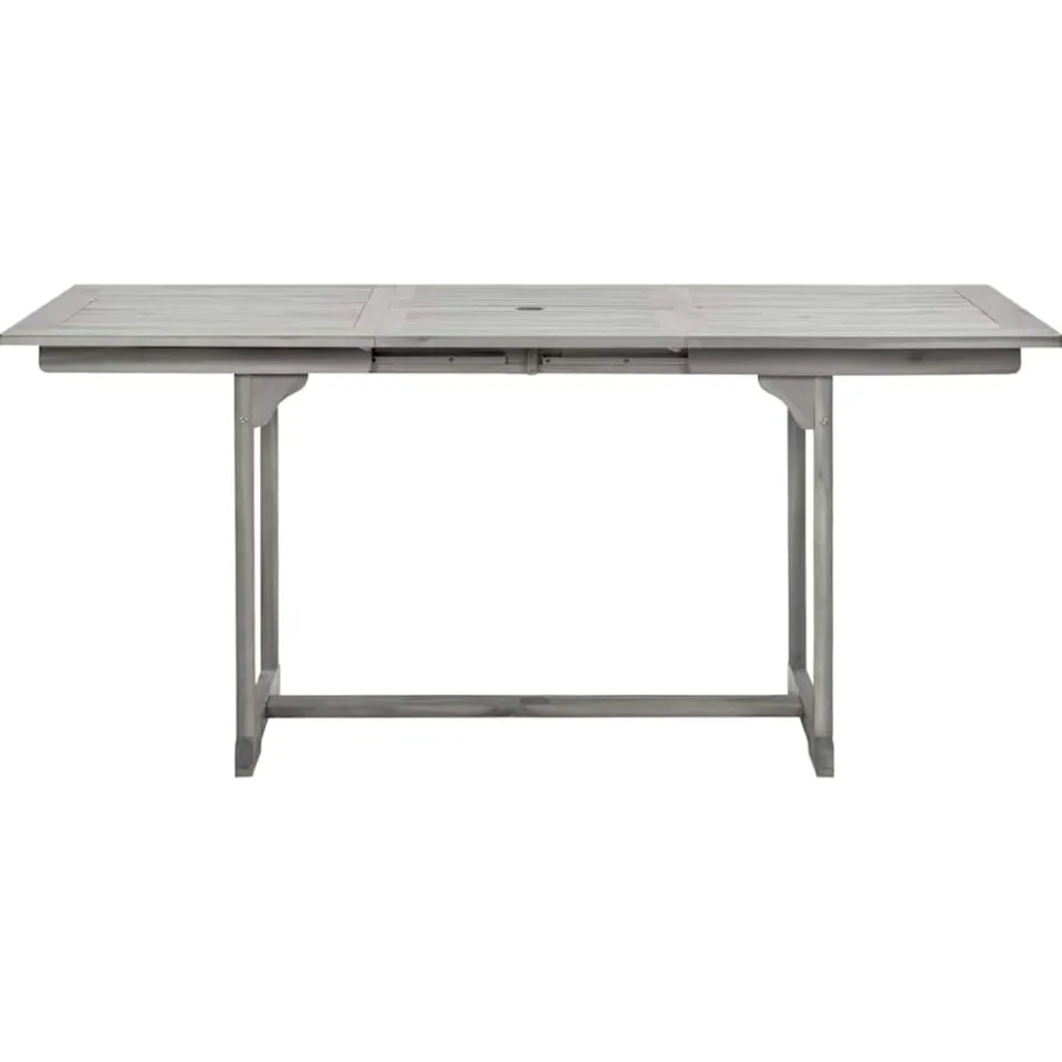 vidaXL Tuintafel (120-170)x80x75 cm massief acaciahout grijs, foto 4