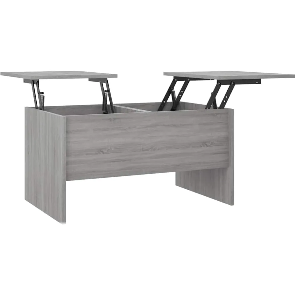 vidaXL Salontafel 80x50x42,5 cm bewerkt hout grijs sonoma eikenkleurig
