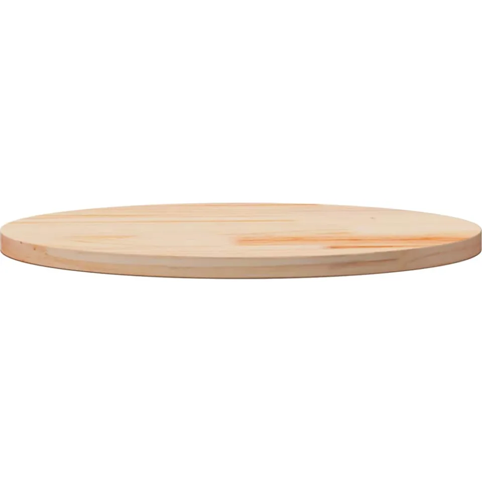 vidaXL Tafelblad Ø50x2,5 cm massief grenenhout bruin, foto 2
