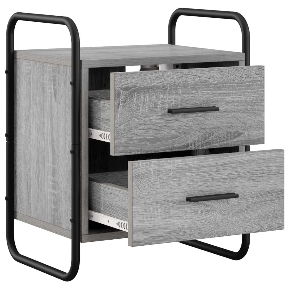 vidaXL Hangend nachtkastje Grijs Sonoma 40 x 30 x 50 cm Bewerkt hout