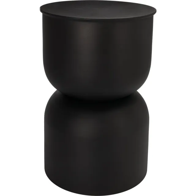 In & Out Deco Bijzettafel - Metaal - Organisch - kleur Zwart - Hoog 46 cm - Rond 31 cm