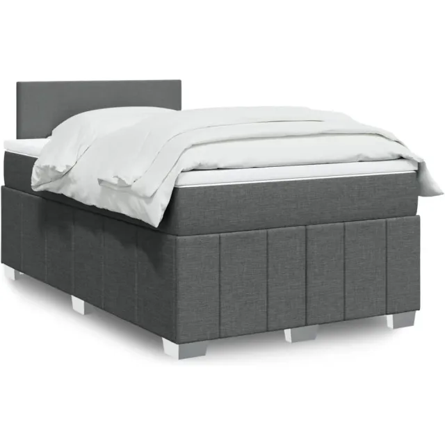 vidaXL Boxspring met matras stof donkergrijs 120x190 cm grijs