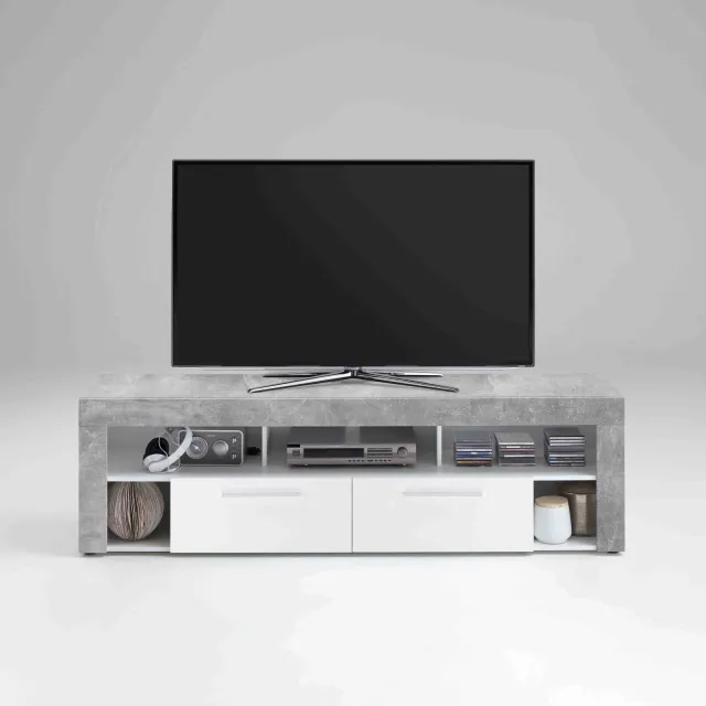 tv-meubel Enrico grijs Grijs | Wit