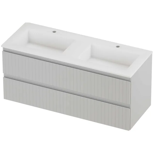 Proline Aristo Badmeubelset Polystone Elegant Gefreesd 120x46x54 cm Mat White Glans Wit